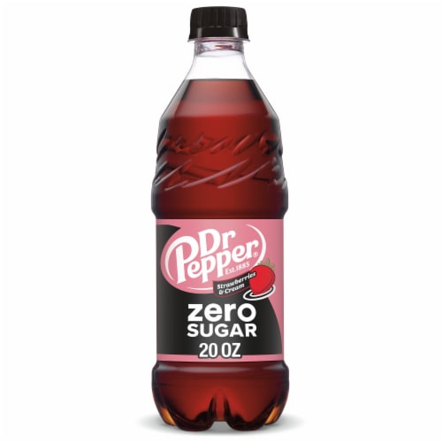 Dr Pepper Strawberries & Cream Zero Sugar Soda - Premium Zero Sugar Style